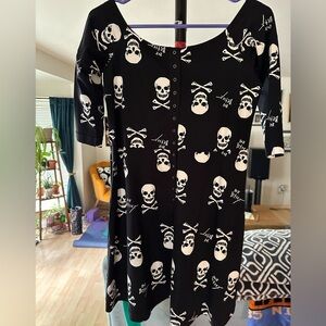 Betsey Johnson Skull Babydoll Dress L